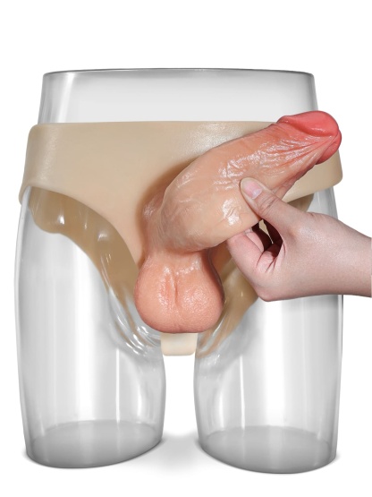 Silicone Strap on Hollow Dildo With Moving Balls For Women & Men
