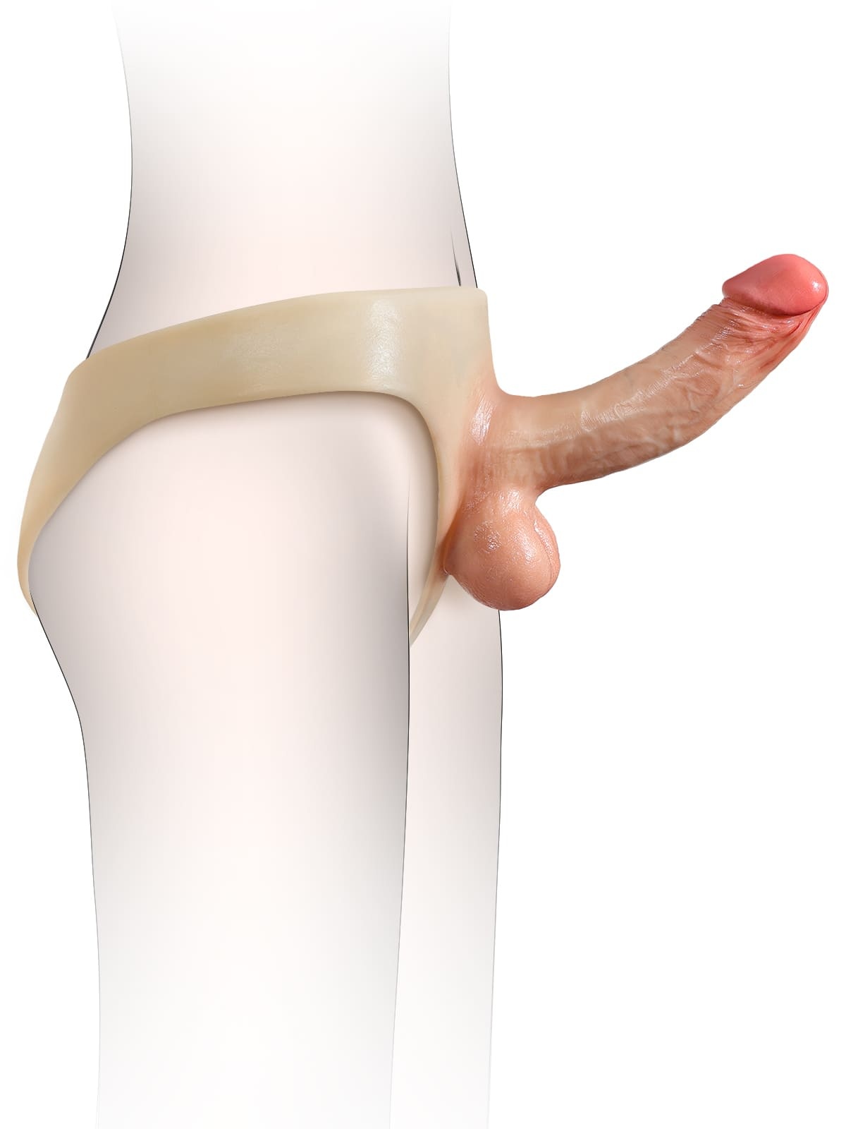 Silicone Strap on Hollow Dildo With Moving Balls For Women & Men