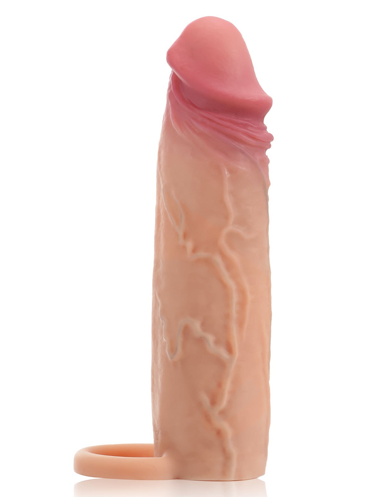 Stuart 7.4" x 1.8" Flesh Sliding Skin Vibrating Cock Sleeve