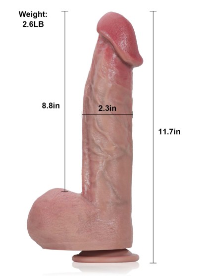 Jayson Thick Huge Mushroom Head Glans Dildo With Metal Keel - 11.7*2.3 Inch