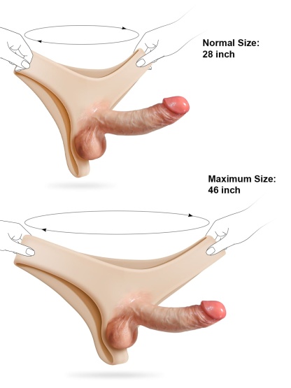 Silicone Strap on Hollow Dildo With Moving Balls For Women & Men