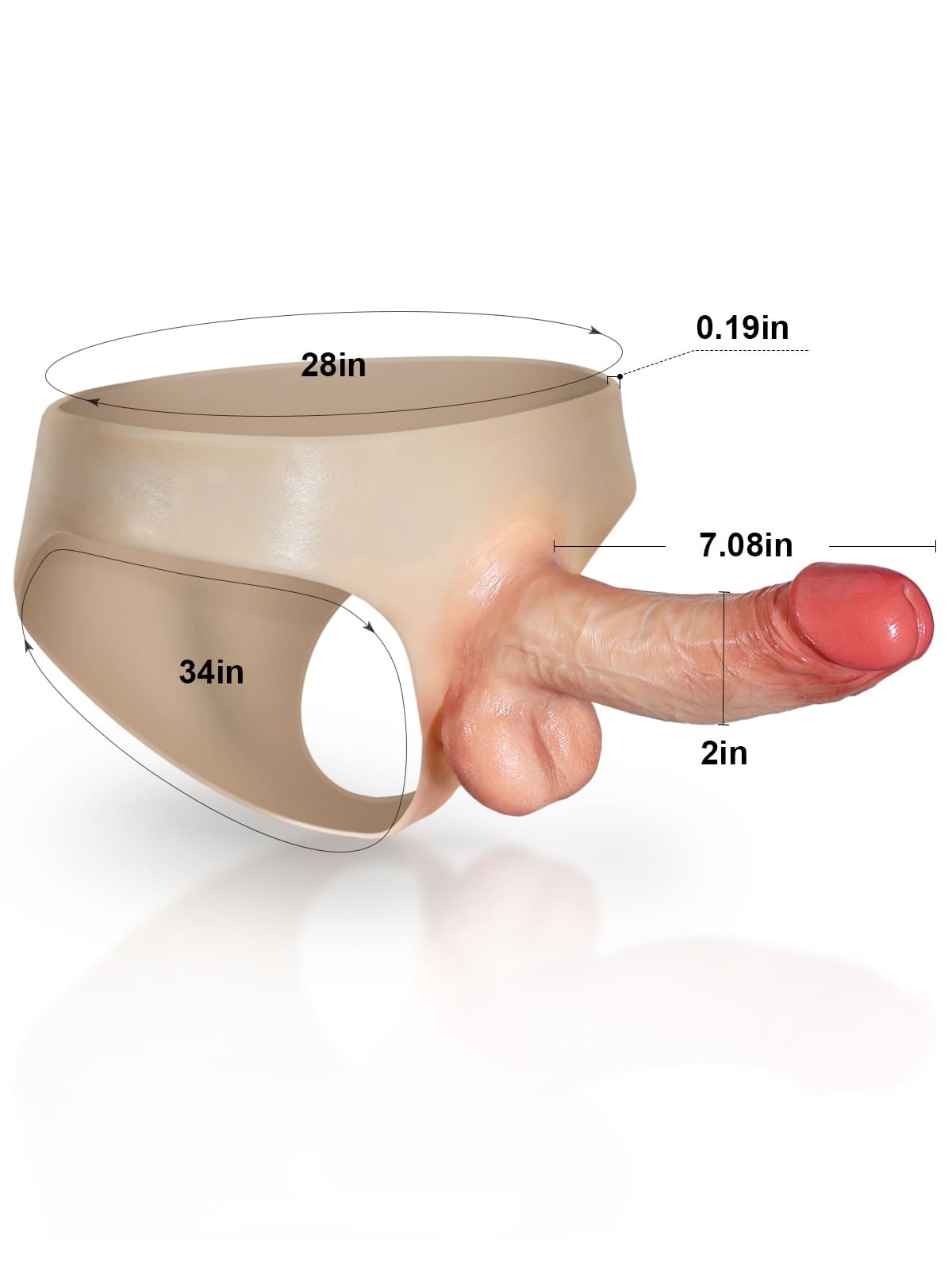 Silicone Strap on Hollow Dildo With Moving Balls For Women & Men