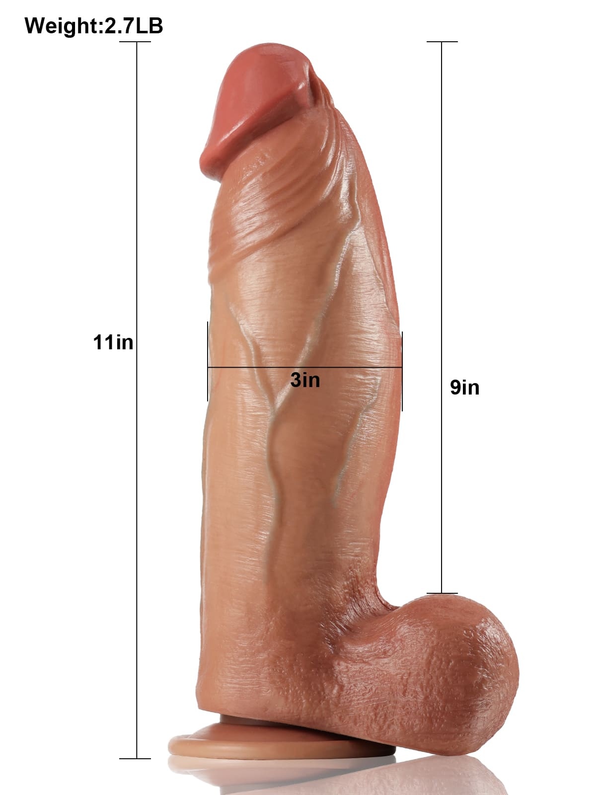 Zeus Strong Extra Huge Thick Dual Density Dildo - 11*3 Inch