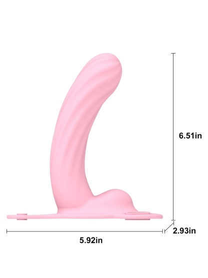 Curved G Spot Dildo Vibrating Strap On 10 Frequency Vibration Strap On Dildo - Wireless Remote Control