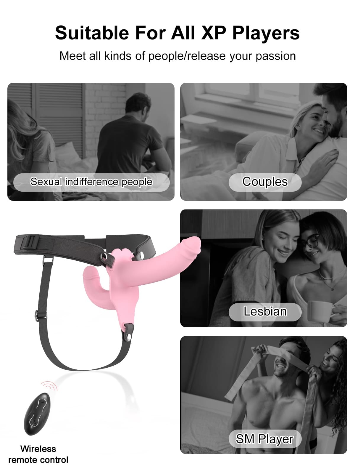 Lesbian Vibrating Strap On 10 Frequency Vibration Strap On Dildo - Wireless Remote Control