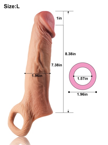  8” Length x 4.9” Girth S/M/L Size Penis Sleeve Condoms