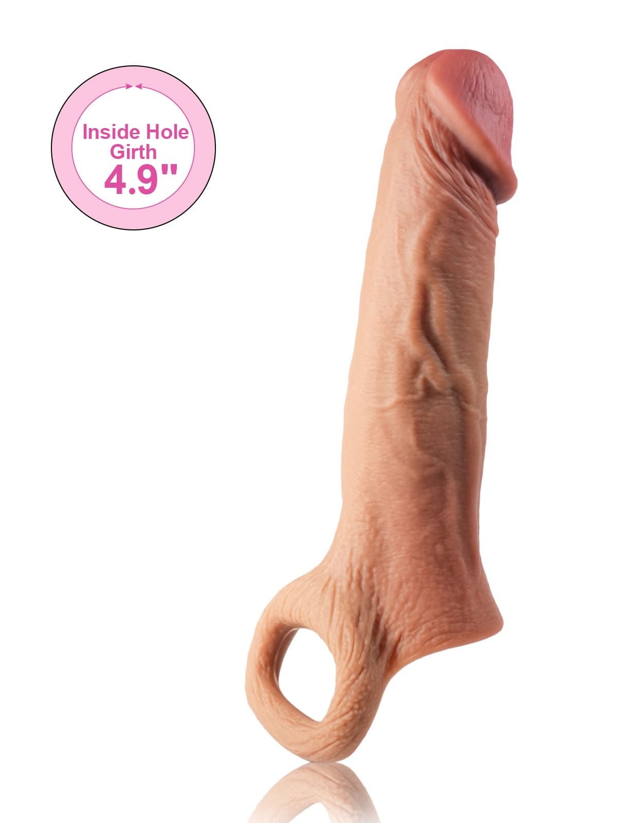  8” Length x 4.9” Girth S/M/L Size Penis Sleeve Condoms