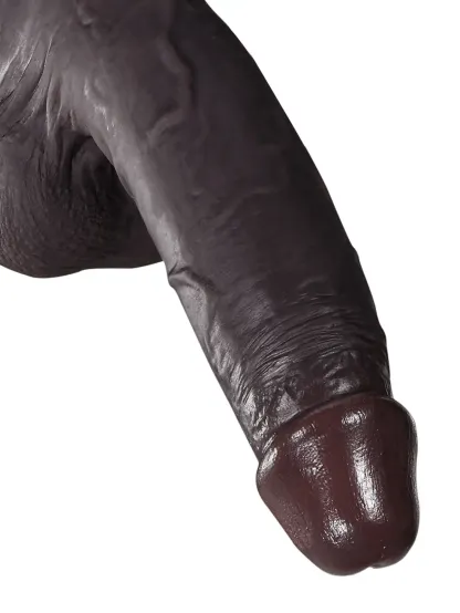  Billy 8.7” x 1.7” Black Sliding Skin Dildo With Moving Balls
