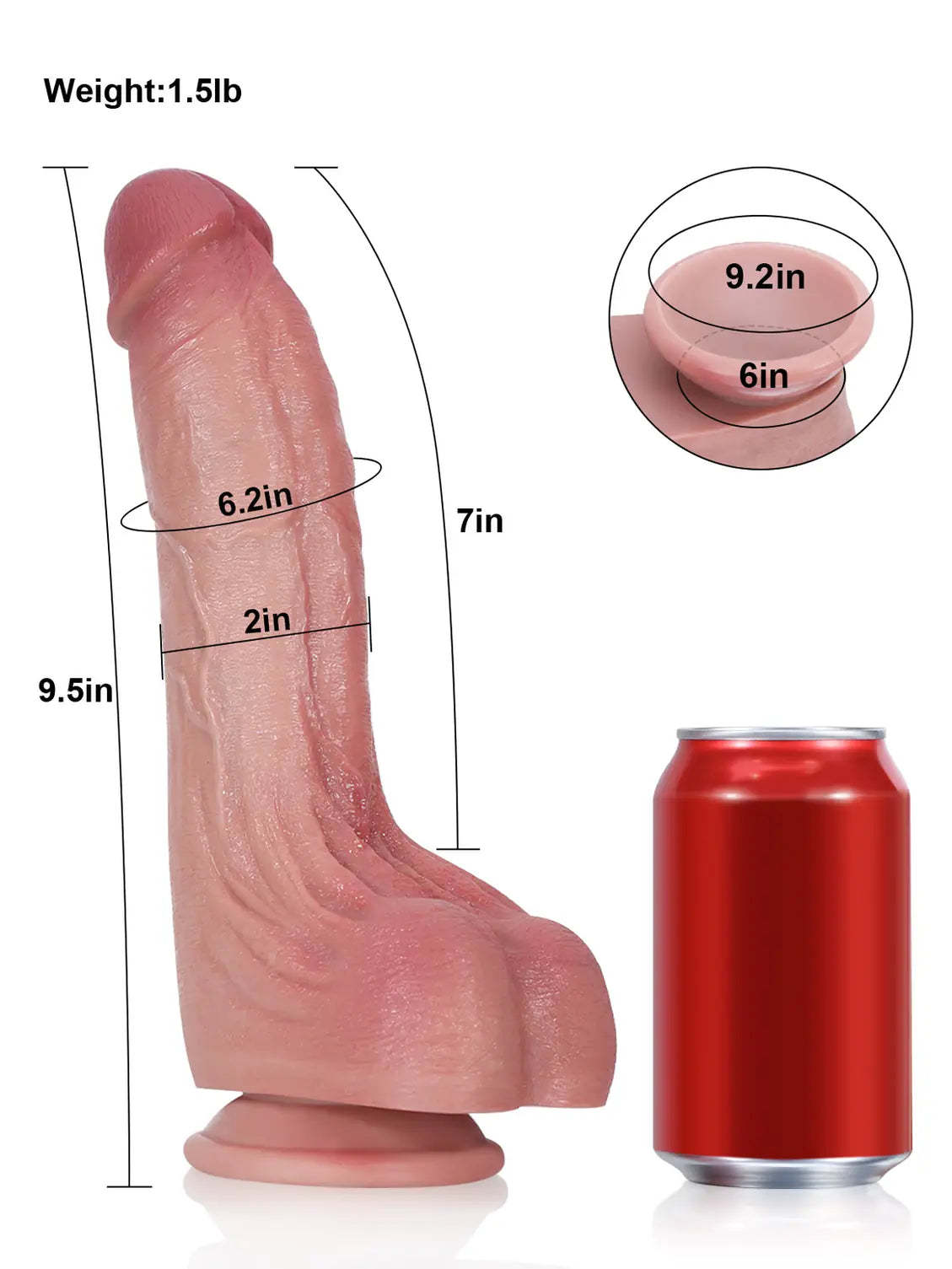 Cameron 9.5" x 2" - Flesh Ultra Realistic Real Feel Dildo