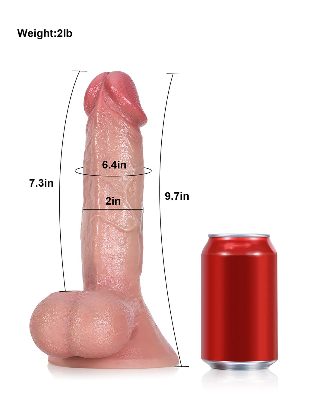 Rob 9.7" x 2" - Realistic Soft Dildo With Swinging Balls & Metal Keel Bendable