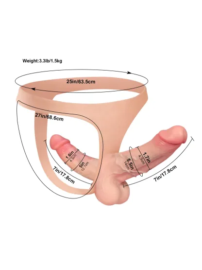 Zorvyn | Lifelike Silicone Strap-On Dildo with Double Realistic Shaft