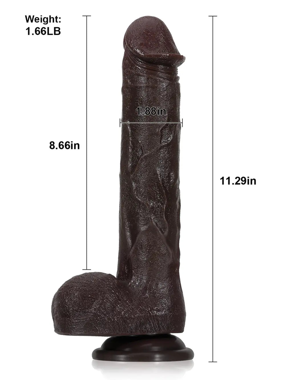 Adrianus  11" x 1.9" Flesh Big Vibrating Thrusting Dildo 7 Modes Thrusting & 3 Modes Vibrating