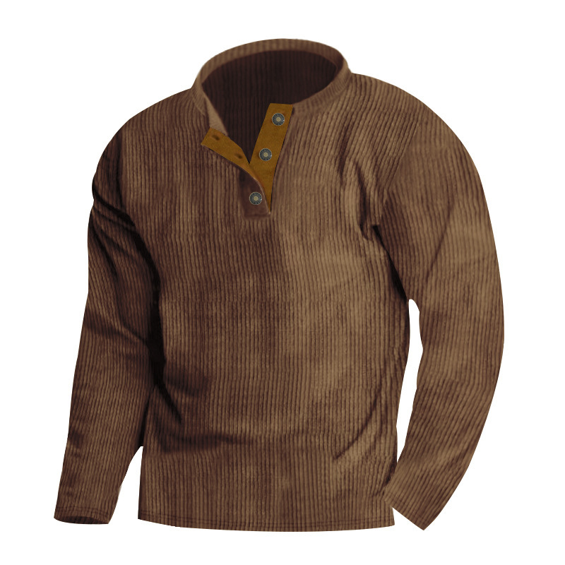 LAST DAY 60% OFF-Patsiny Men's Casual Corduroy Long Sleeve Button Down Henley