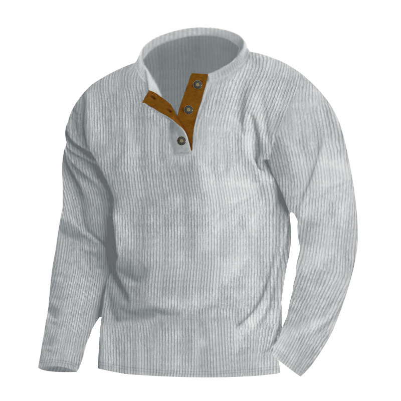 LAST DAY 60% OFF-Patsiny Men's Casual Corduroy Long Sleeve Button Down Henley