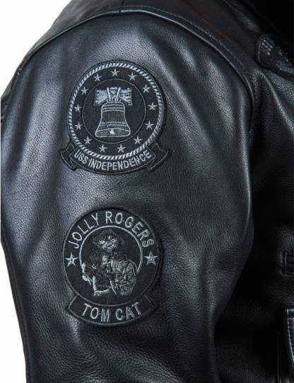 NEW ARRIVAL - TOP GUN JOLLY ROGERS FLIGHT LEATHER JACKET BLACK[FREE SHIPPING TODAY]