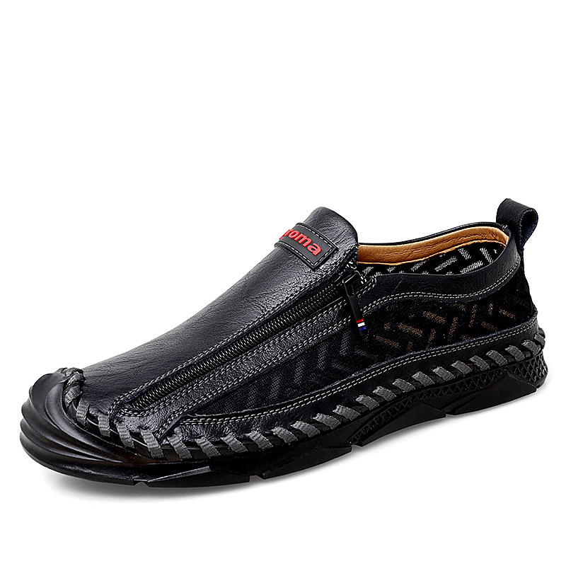 Mens Casual Side Zipper Comfy Walking Loafers
