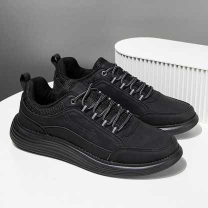 MEN'S COMFORTABLE GENUINE LEATHER SNEAKERS WITH ARCH SUPPORT AND SHOCK ABSORPTION