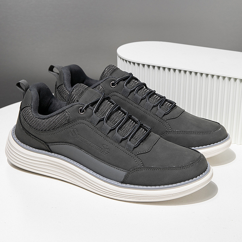 MEN'S COMFORTABLE GENUINE LEATHER SNEAKERS WITH ARCH SUPPORT AND SHOCK ABSORPTION