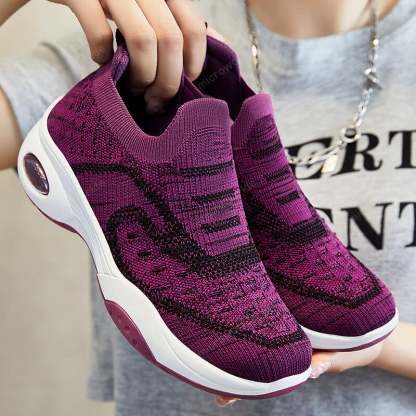 Autumn new style Women's Woven Breathable Casual Wedge Sneakers