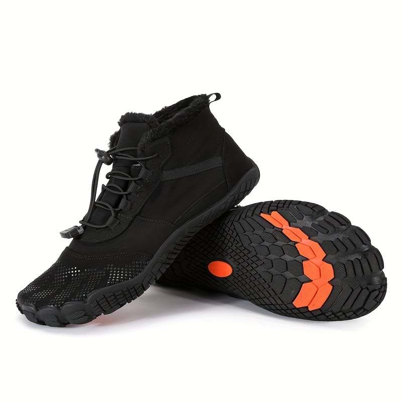 Men's Comfort Winter Warm Fleece Lined Warm Shoes High-Top Lock Buckle Cotton Snow Boots Outdoor Waterproof And Snowproof Non-slip Ankle Boots
