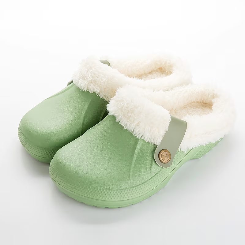 Men's Comfort Winter Warm Fleece Lined Mules Slippers Waterproof Indoor Outdoor Non-slip House Shoes