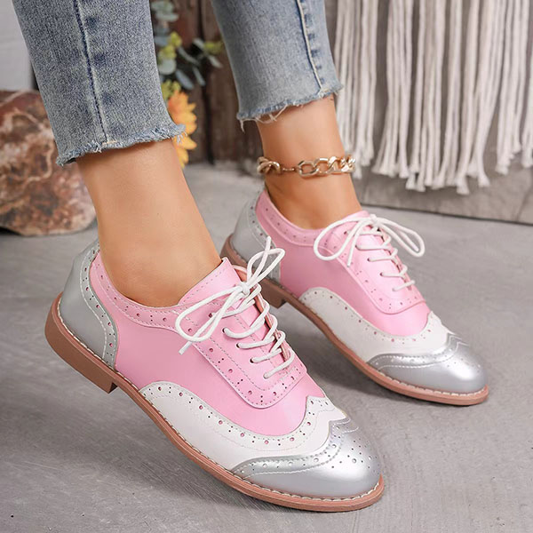 🔥LAST DAY 70% OFF - Women's Vintage Floral Patchwork Oxfords 🌸👞