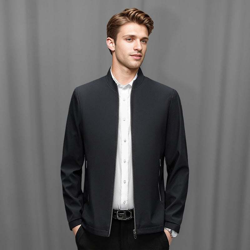 ✨Men's Standing Collar Zipper Casual Jacket