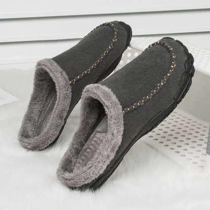Men's Comfort Winter Warm Fleece Lined Casual Slippers Waterproof Indoor Outdoor Non-slip House Shoes