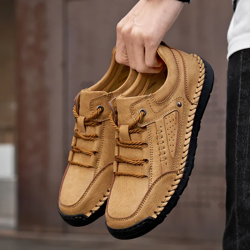 Men's Leather Casual Outdoor Hiking Sneakers