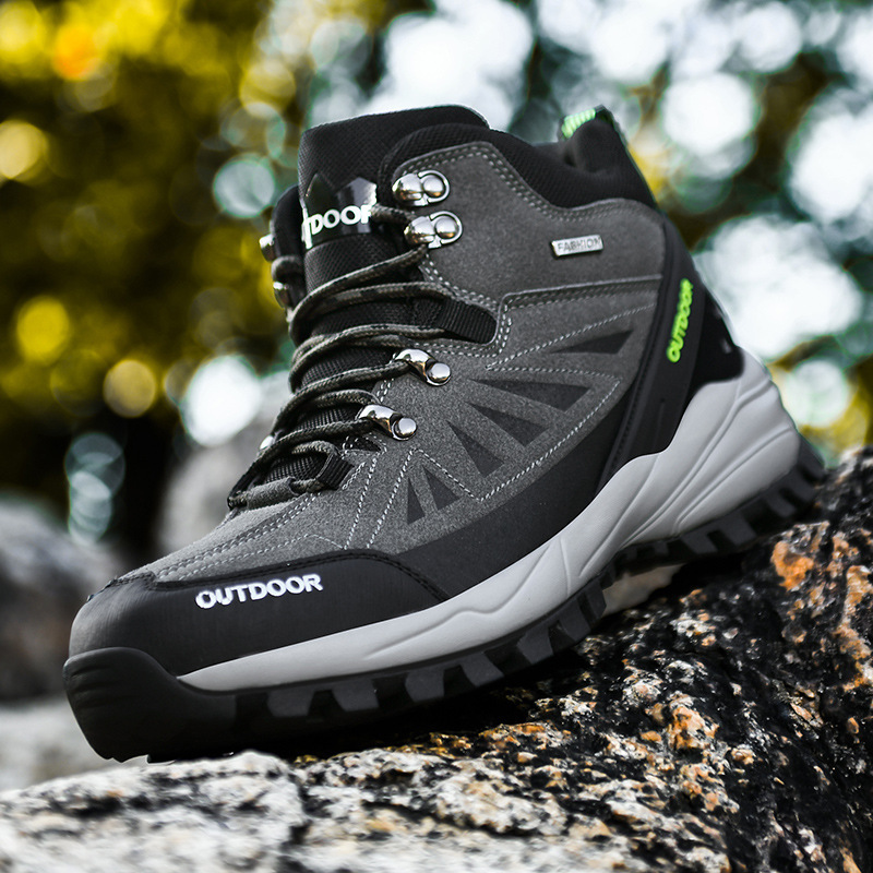 MEN'S HIGH TOP PLUSH COMFORTABLE CASUAL HIKING SHOES