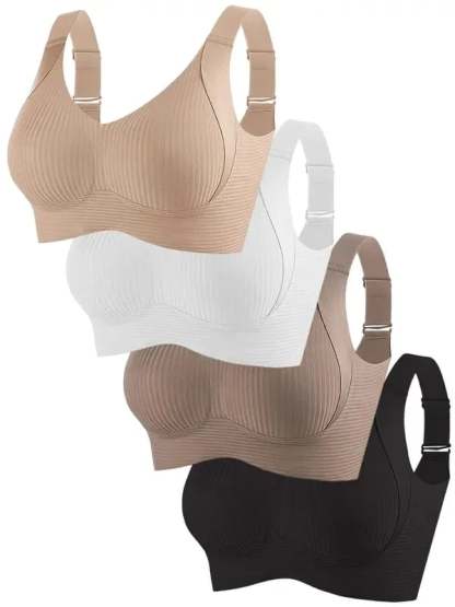 🔥Last Day Buy 1 Get 2 Free🔥Women's Ribbed Push Up Adjustable Wireless Bra