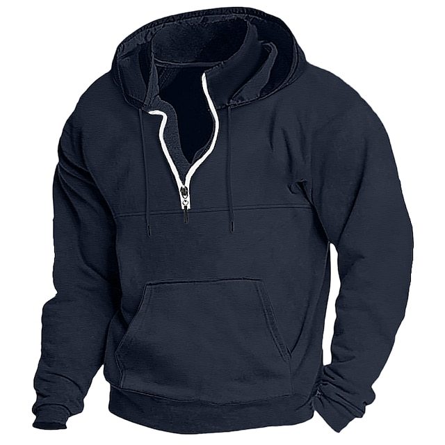 Men's Hoodie Quarter Zip Hoodie Tactical Streetwear Cool Casual Spring &  Fall Clothing