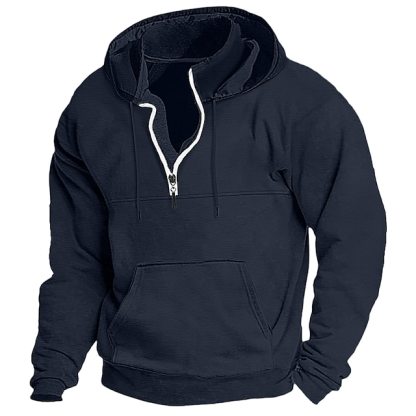 Men's Hoodie Quarter Zip Hoodie Tactical Streetwear Cool Casual Spring &  Fall Clothing