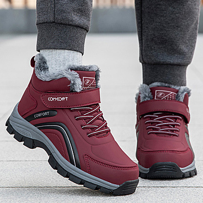 WOMEN'S COMFORTABLE FLEECE HIGH TOP PLATFORM CASUAL SHOES