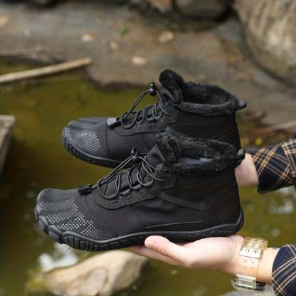 Men's Comfort Winter Warm Fleece Lined Warm Shoes High-Top Lock Buckle Cotton Snow Boots Outdoor Waterproof And Snowproof Non-slip Ankle Boots