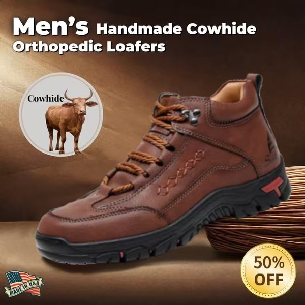 Men's Handcrafted Genuine Leather Orthopedic Arch Support Boots