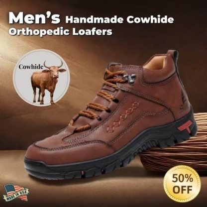 Men's Handcrafted Genuine Leather Orthopedic Arch Support Boots