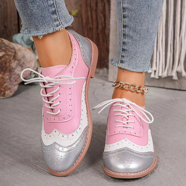 🔥LAST DAY 70% OFF - Women's Vintage Floral Patchwork Oxfords 🌸👞