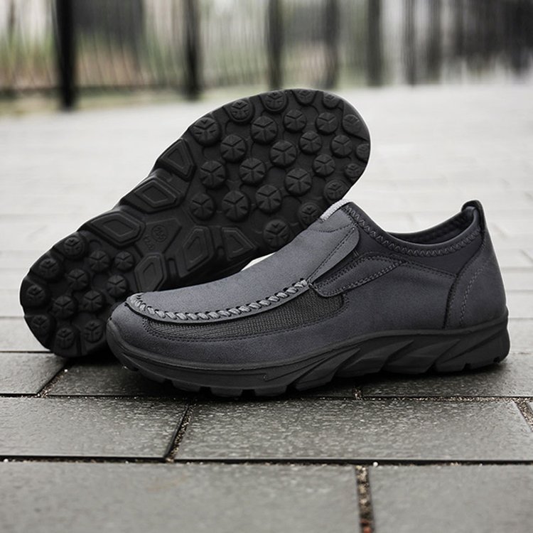 Men Handmade Side Breathable Casual Comfortable Leather Shoes