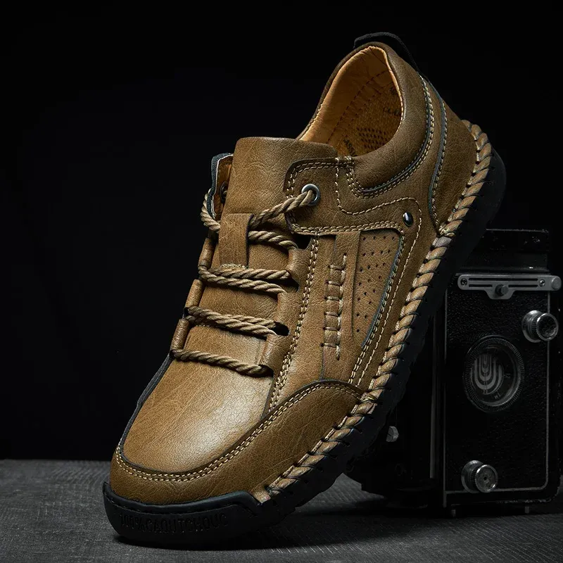 Men's Leather Casual Outdoor Hiking Sneakers