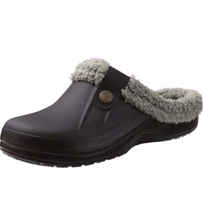 Men's Comfort Winter Warm Fleece Lined Mules Slippers Waterproof Indoor Outdoor Non-slip House Shoes
