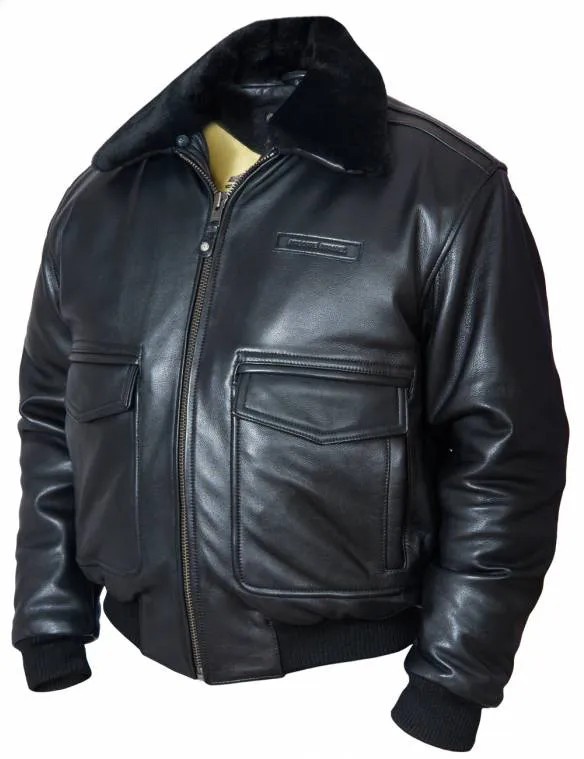 (NEW ARRIVALS) A-2 FLIGHT LEATHER JACKET WITH LINER BLACK