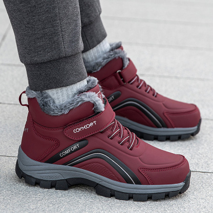 WOMEN'S COMFORTABLE FLEECE HIGH TOP PLATFORM CASUAL SHOES