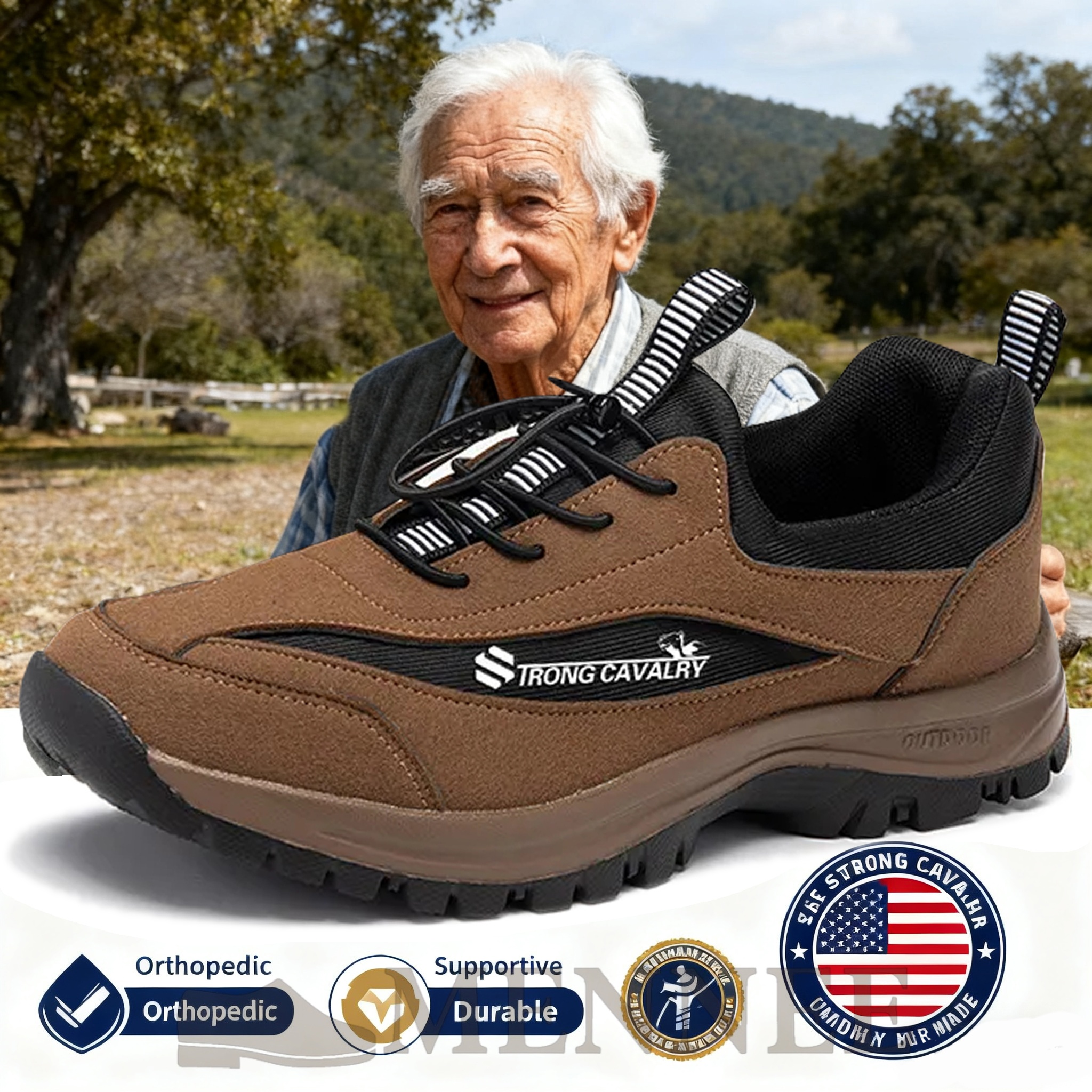 (👨‍⚕️Medical Certified Seal®️) Men's Hiking Sneakers: Waterproof Orthopedic Shoes (Eases Foot Pain)
