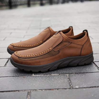 Men Handmade Side Breathable Casual Comfortable Leather Shoes