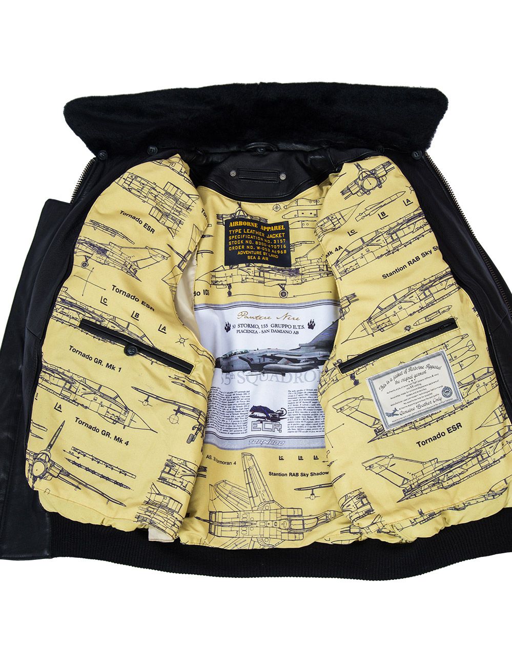 (NEW ARRIVALS) A-2 FLIGHT LEATHER JACKET WITH LINER BLACK