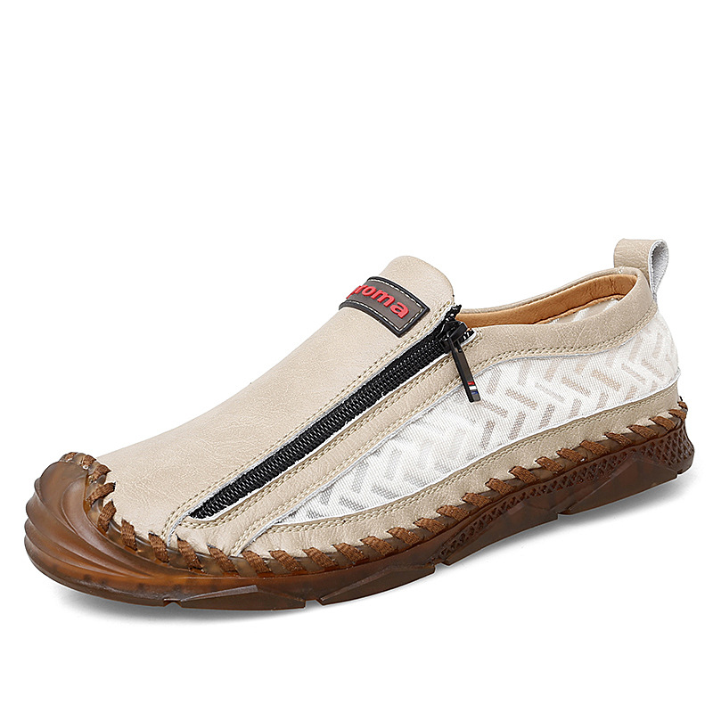 Mens Casual Side Zipper Comfy Walking Loafers