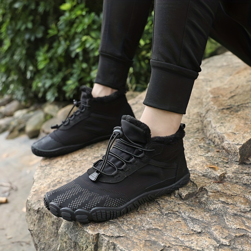 Men's Comfort Winter Warm Fleece Lined Warm Shoes High-Top Lock Buckle Cotton Snow Boots Outdoor Waterproof And Snowproof Non-slip Ankle Boots