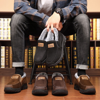 ✨70% OFF Today✨Men's Good Arch Support Outdoor Warm Lightweight Walking Slip On Sneakers