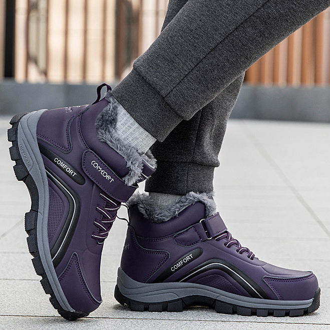 WOMEN'S COMFORTABLE FLEECE HIGH TOP PLATFORM CASUAL SHOES